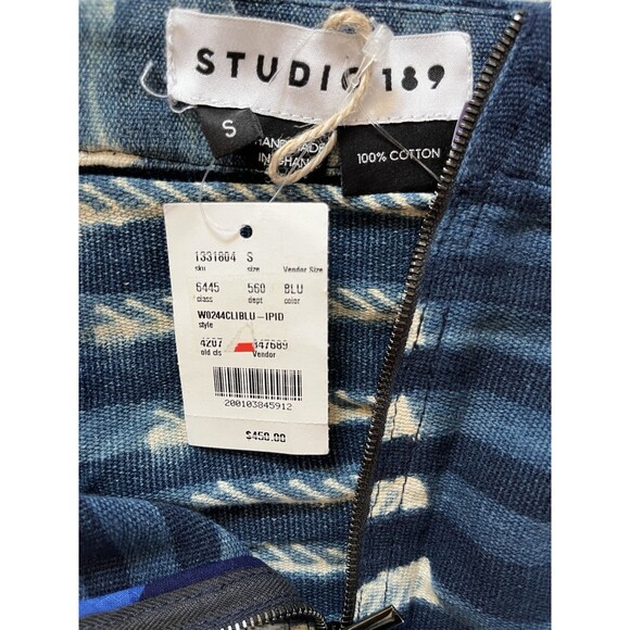 Studio 189 women Indigo Print Short Mini Skirt size Small handmade in Ghana $450 - Picture 6 of 7
